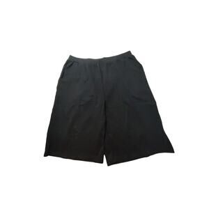 D & Co. Denim & Co. Black Elastic WaistStretch Shorts Inseam 10.5" Women Large